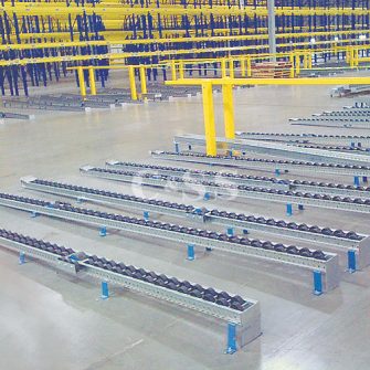 Heavy Duty Roller Pallet Flow Rack | Split-Roller Wheels | MFG