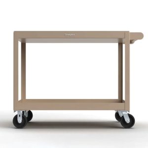 Beige Extreme Duty 12 Ga Mobile Service Cart with Steel Top And 2 Shelves
