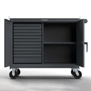 Extreme Duty 12 Ga Mobile Tool Cart with Steel Top 6 Drawers 1 Shelf