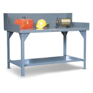 Extreme Duty 7 Ga Shop Table with Side Guards And 2 Shelves