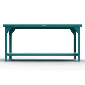 Teal Extreme Duty 7 Ga Shop Table With 1 Shelf