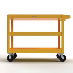 Yellow Extreme Duty 12 Ga Mobile Service Cart with Steel Top And 3 Shelves